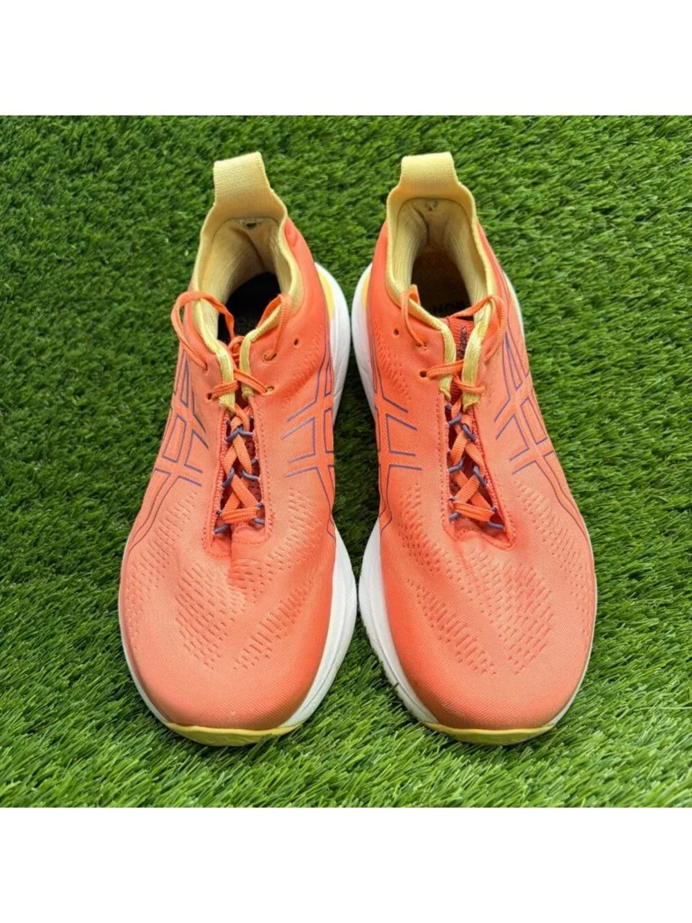 Asics Gel-Nimbus 25 Women Size 10.5 Orange White Athletic Running Shoes Sneakers